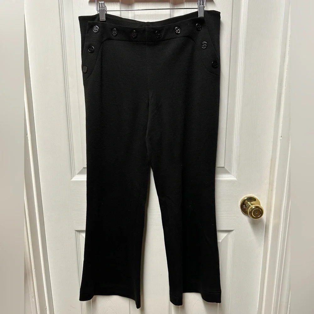 Tory Burch sailor button wool blend bootcut pants size 6 🚨needs darning🚨